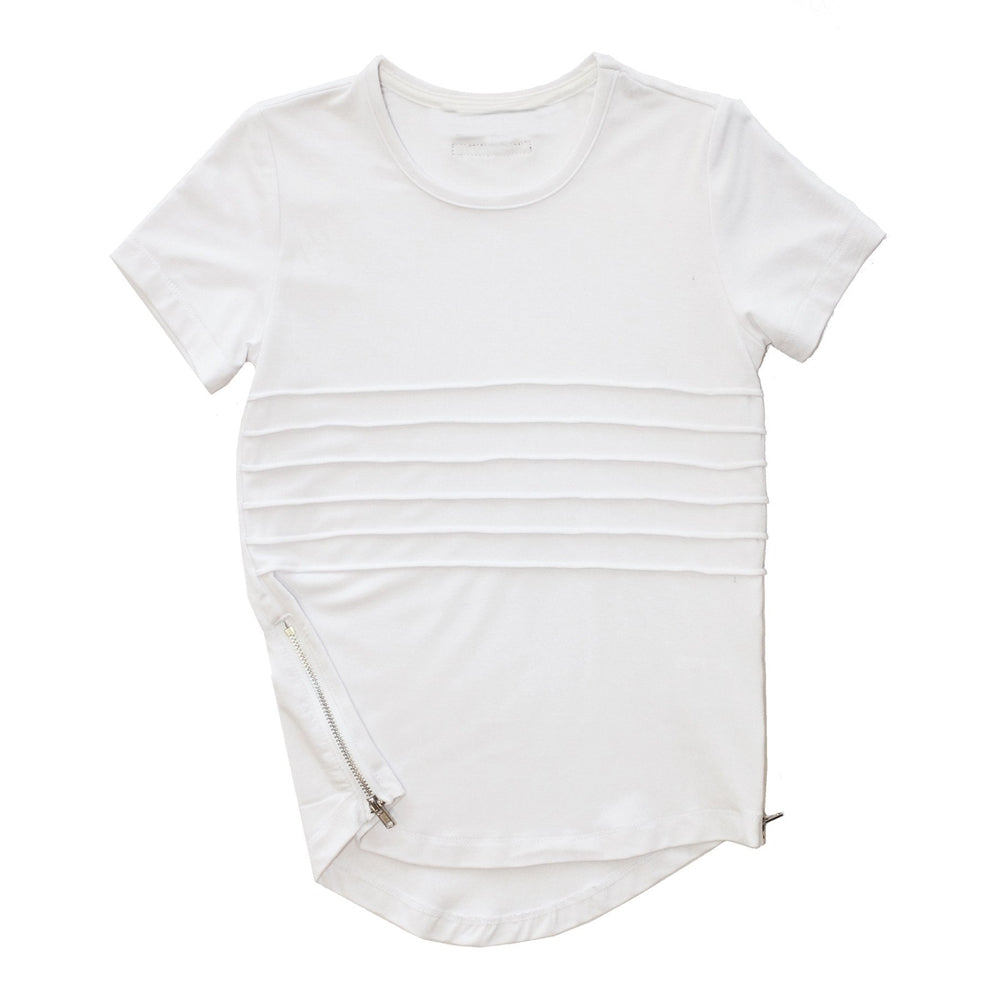 Ribbed Side Zip T-Shirt